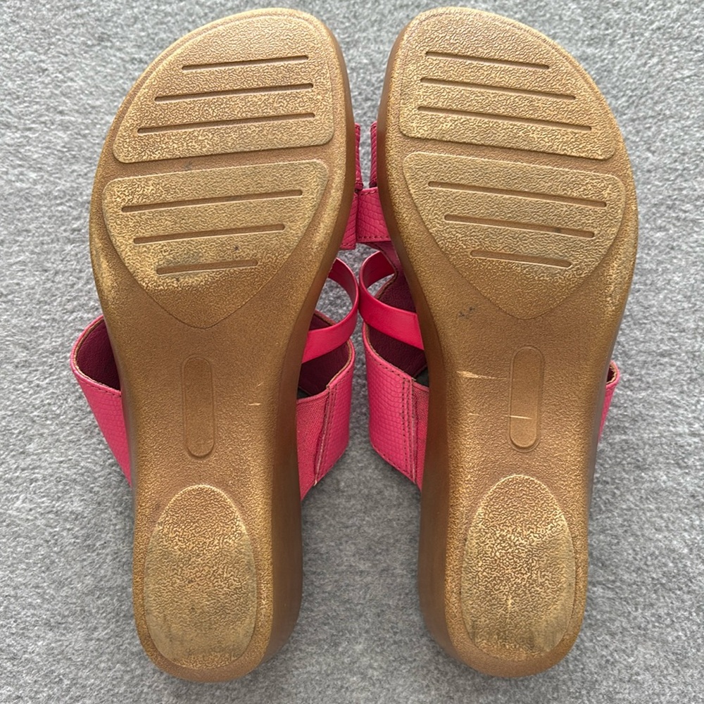 Kim Rogers Ultra Comfort Wedge Sandles with Layered Straps 8.5 Pink - Picture 2 of 8